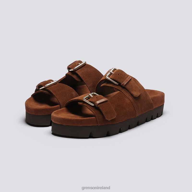 FLORA Women Grenson TLJJ8373 Brown Sandals