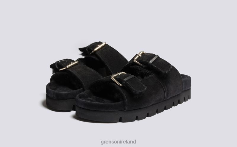 FLORA Women Grenson TLJJ8375 Black Sandals