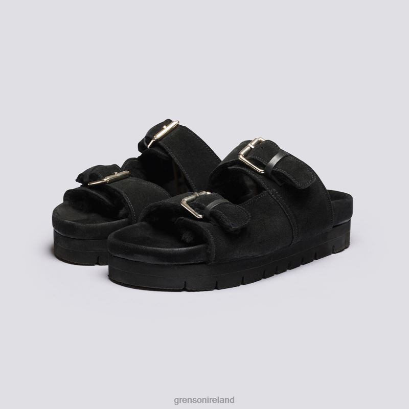 FLORA Women Grenson TLJJ8375 Black Sandals