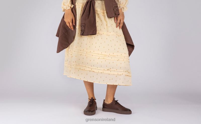 SNEAKER 1 Women Grenson TLJJ8338 Coffee Burnished Sneakers