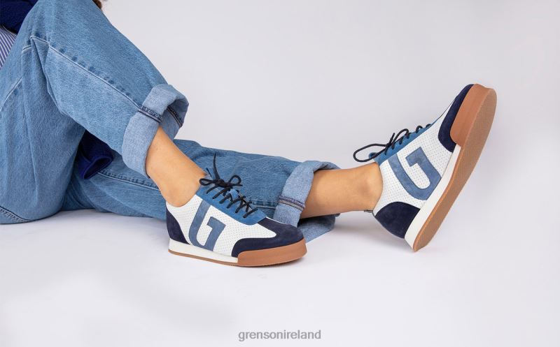 SNEAKER 51 Women Grenson TLJJ8344 White/Blue Sneakers
