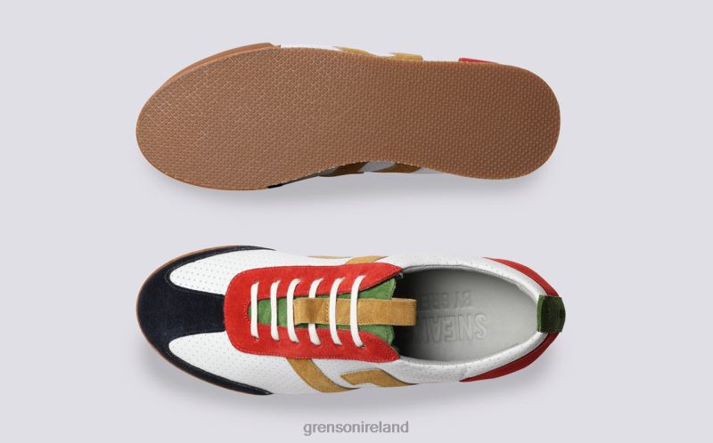 SNEAKER 51 Women Grenson TLJJ8347 Red/Green/White Sneakers