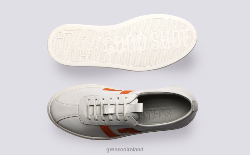 SNEAKER 67 Women Grenson TLJJ8353 White/Orange Sneakers